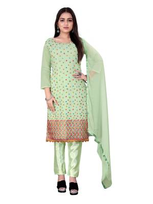 Green embroidered chanderi salwar 1
