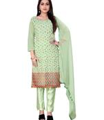 Green embroidered chanderi salwar