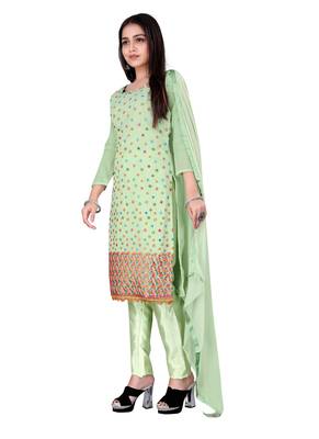 Green embroidered chanderi salwar 2
