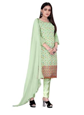 Green embroidered chanderi salwar 4