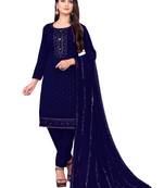 Blue embroidered chanderi salwar
