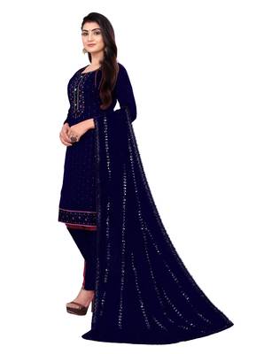 Blue embroidered chanderi salwar 2