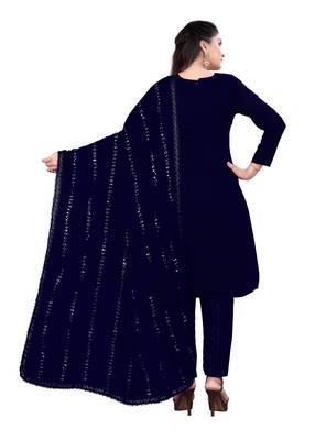 Blue embroidered chanderi salwar 3