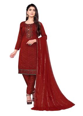 Multicolor embroidered chanderi salwar 1