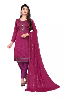 Pink embroidered chanderi salwar