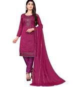 Pink embroidered chanderi salwar