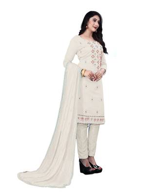 Beige embroidered chanderi salwar 4