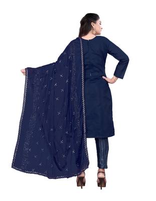 Blue embroidered chanderi salwar 3