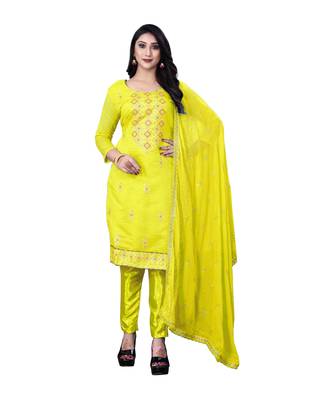 Green embroidered chanderi salwar 1