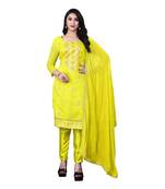 Green embroidered chanderi salwar