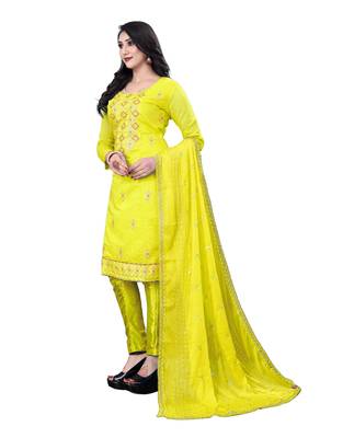 Green embroidered chanderi salwar 2