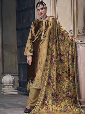 Gold embroidered velvet salwar 1