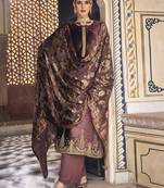 Brown embroidered velvet salwar