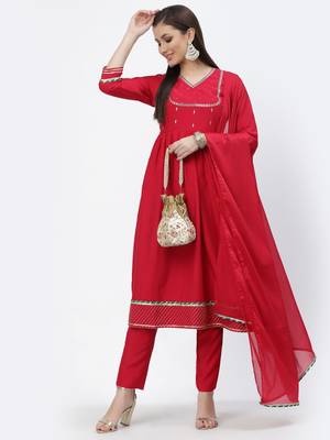 Crimson zari viscose salwar 1