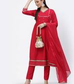 Crimson zari viscose salwar