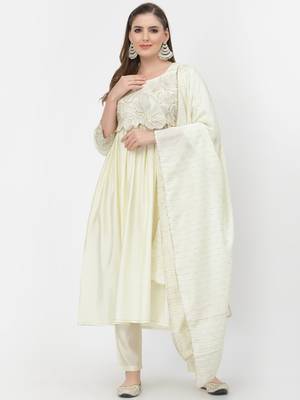 Off-white zari chanderi silk salwar 1