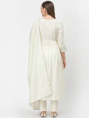 Off-white zari chanderi silk salwar 2