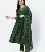 Green sequins chanderi silk salwar