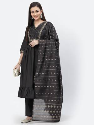 Black sequins chanderi silk salwar 1