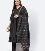 Black sequins chanderi silk salwar