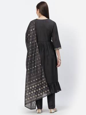 Black sequins chanderi silk salwar 2
