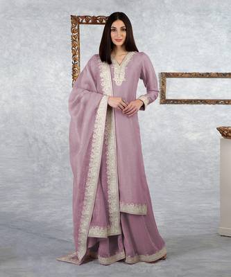 Elderberry Kashmiri Tilla Embroidered Kurta Set 5