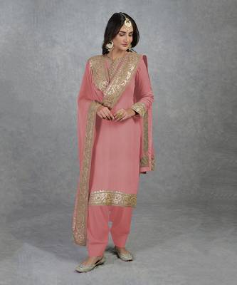 Coral Rosegold Marori Gota Patti & Zardozi Hand Embroidered Sharara Set 1
