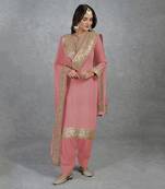 Coral Rosegold Marori Gota Patti & Zardozi Hand Embroidered Sharara Set