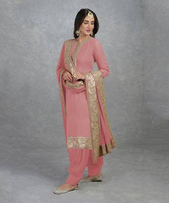 Coral Rosegold Marori Gota Patti & Zardozi Hand Embroidered Sharara Set 9