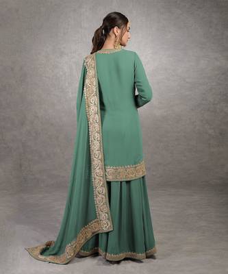 Kale Rosegold Marori Gota Patti & Zardozi Hand Embroidered Sharara Set 7