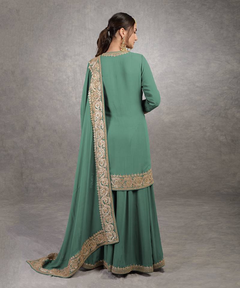 Kale Rosegold Marori Gota Patti & Zardozi Hand Embroidered Sharara Set