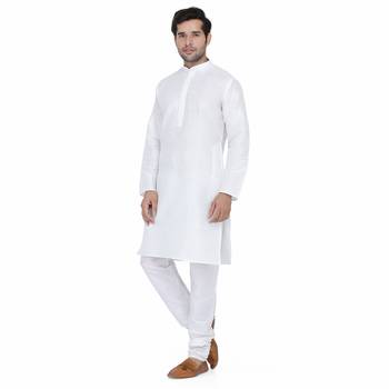 Royal Kurta Men's Dupion Silk Kurta Pyjama White 4