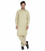 Royal Kurta  Men's Light Cotton Pathani Kurta Pyjama Pistachio