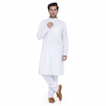 Royal Kurta Men's Pure Cotton Kurta Pyjama White 1