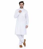 Royal Kurta Men's Pure Cotton Kurta Pyjama White