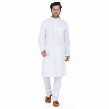 Royal Kurta Men's Pure Cotton Kurta Pyjama White 2