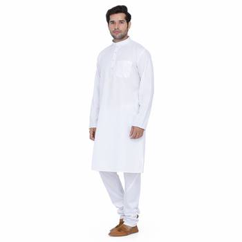Royal Kurta Men's Pure Cotton Kurta Pyjama White 4