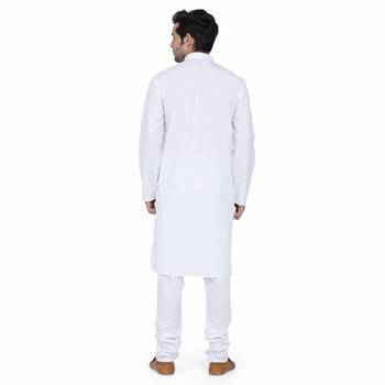 Royal Kurta Men's Pure Cotton Kurta Pyjama White 5