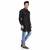 Royal Kurta Men's Silk Blend Long Pathani Shirt Collar Kurta Black