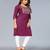 Mohvogue Purple Foil Printed Embroidered Rayon Kurta.