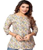Mohvogue MultiColor Floral Printed Short Rayon Women's Kurta.