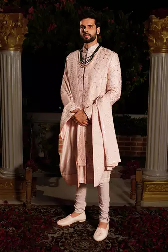 Pink Kush Sherwani Set