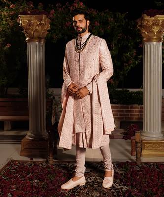 Pink Kush Sherwani Set 1