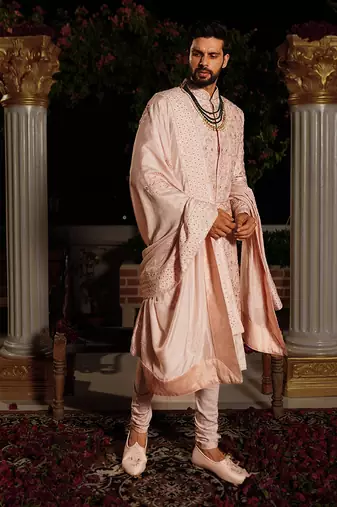 Pink Kush Sherwani Set