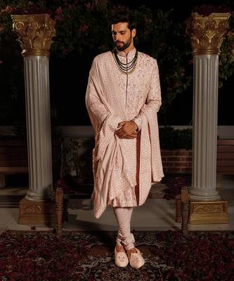Pink Kush Sherwani Set 4