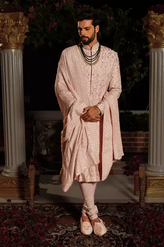 Pink Kush Sherwani Set