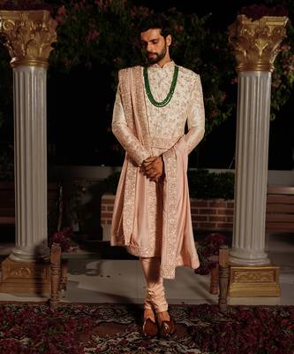 Rose Gold Rama Sherwani Set 1