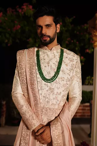 Rose Gold Rama Sherwani Set