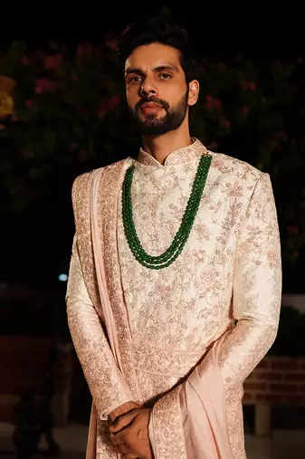 Rose Gold Rama Sherwani Set
