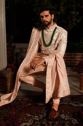 Rose Gold Rama Sherwani Set